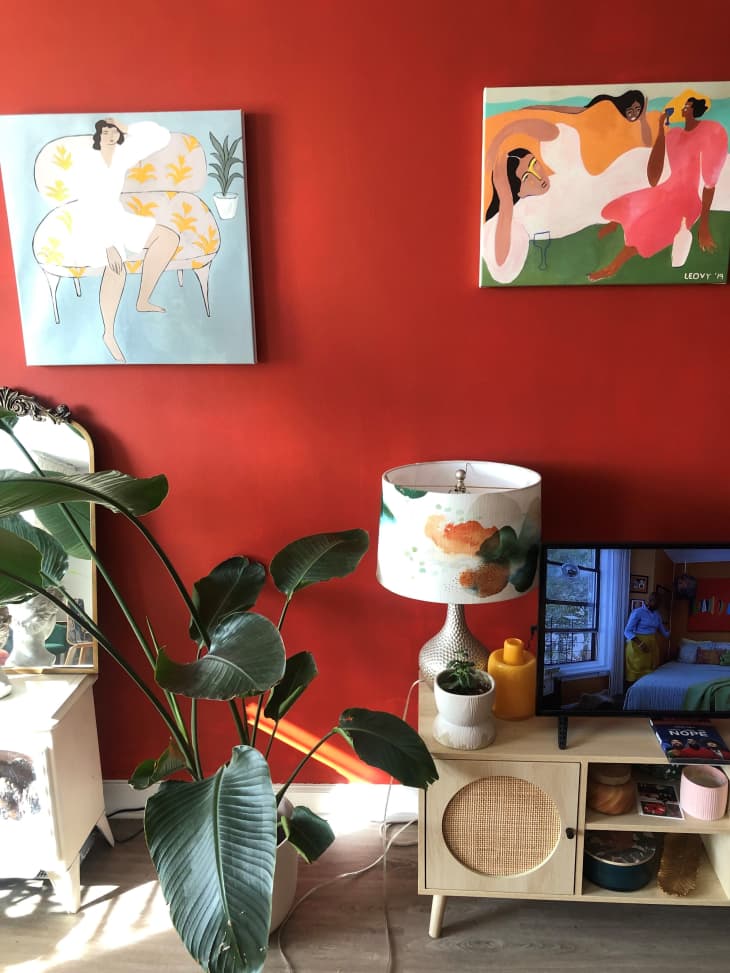 Warm Paint Colors and Art in a Rental Apartment | Apartment Therapy - Ideas For Adding Warmth To Small Apartment With Colorful Art